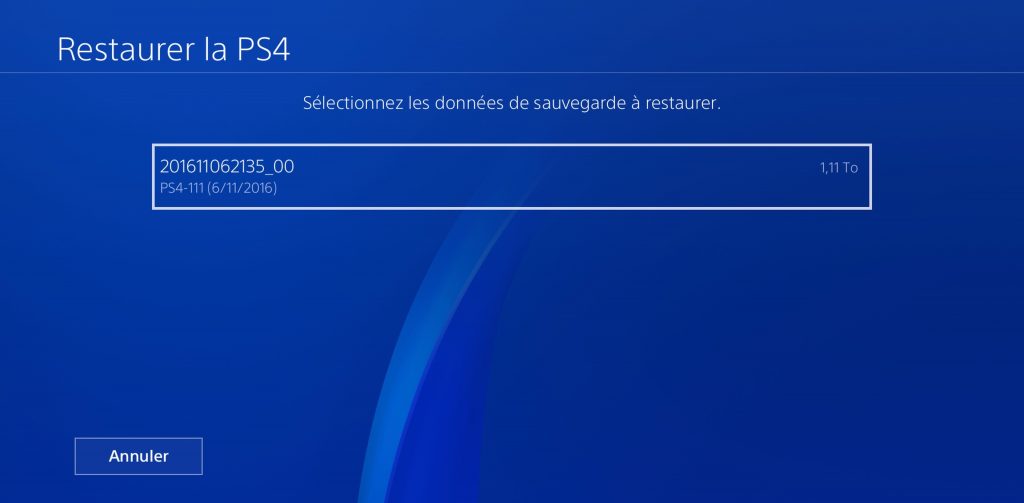 PS4 Sauvegarde